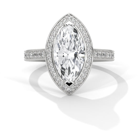 2 Carat Marquise Cut Lab Grown Diamond Sleek Ring Gifts For Special Women