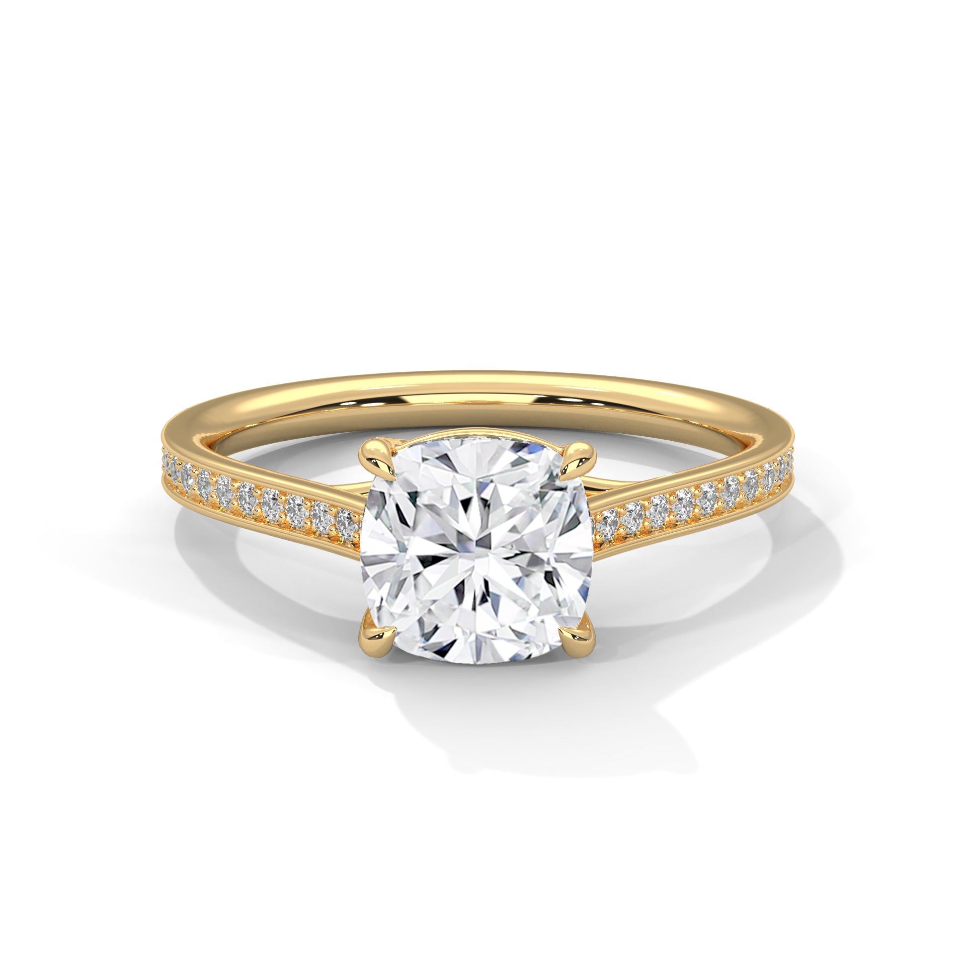 Seductive 2 Carat Cushion Solitaire Lab Diamond Ring