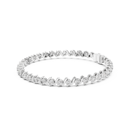 Twist of Artistic Charm Round Lab Diamond Tennis Bracelet For Women Workwear