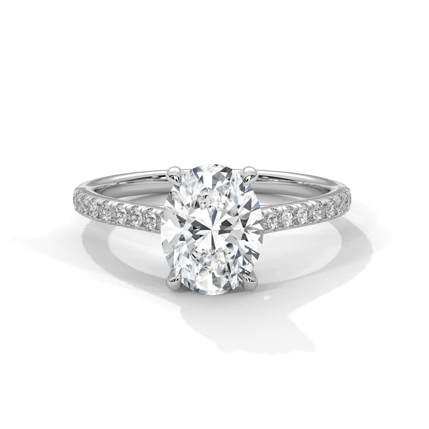 2 Carat Oval Shape Sparkling Lab Diamond Engagement Ring For Women