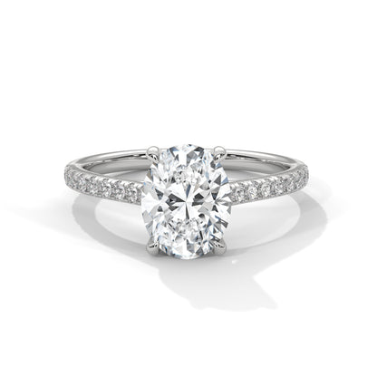 2 Carat Oval Shape Sparkling Lab Diamond Engagement Ring For Women