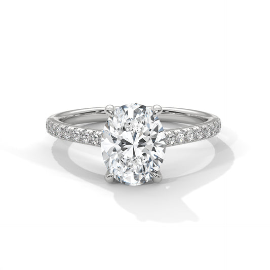 2 Carat Oval Shape Sparkling Lab Diamond Engagement Ring For Women