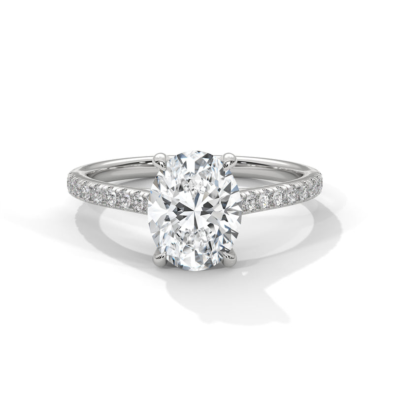 2 Carat Oval Shape Sparkling Lab Diamond Engagement Ring For Women
