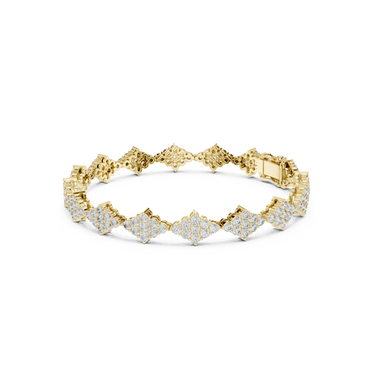 Golden Empress Lab Diamond Designer Tennis Bracelet For Women