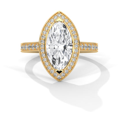 2 Carat Marquise Cut Lab Grown Diamond Sleek Ring Gifts For Special Women