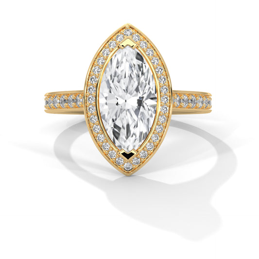 2 Carat Marquise Cut Lab Grown Diamond Sleek Ring Gifts For Special Women