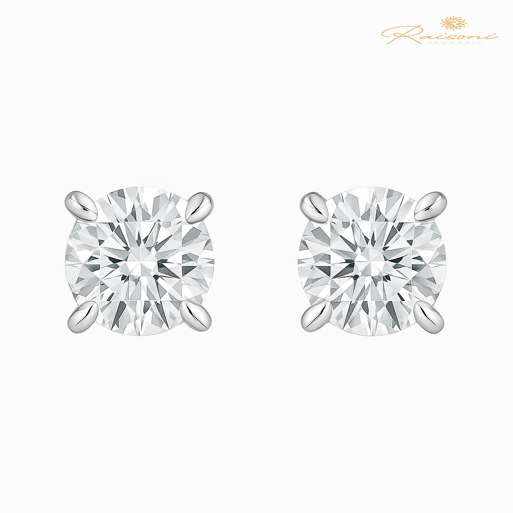 Forever Frost – White Gold 50 Cent Lab-Grown Solitaire Studs