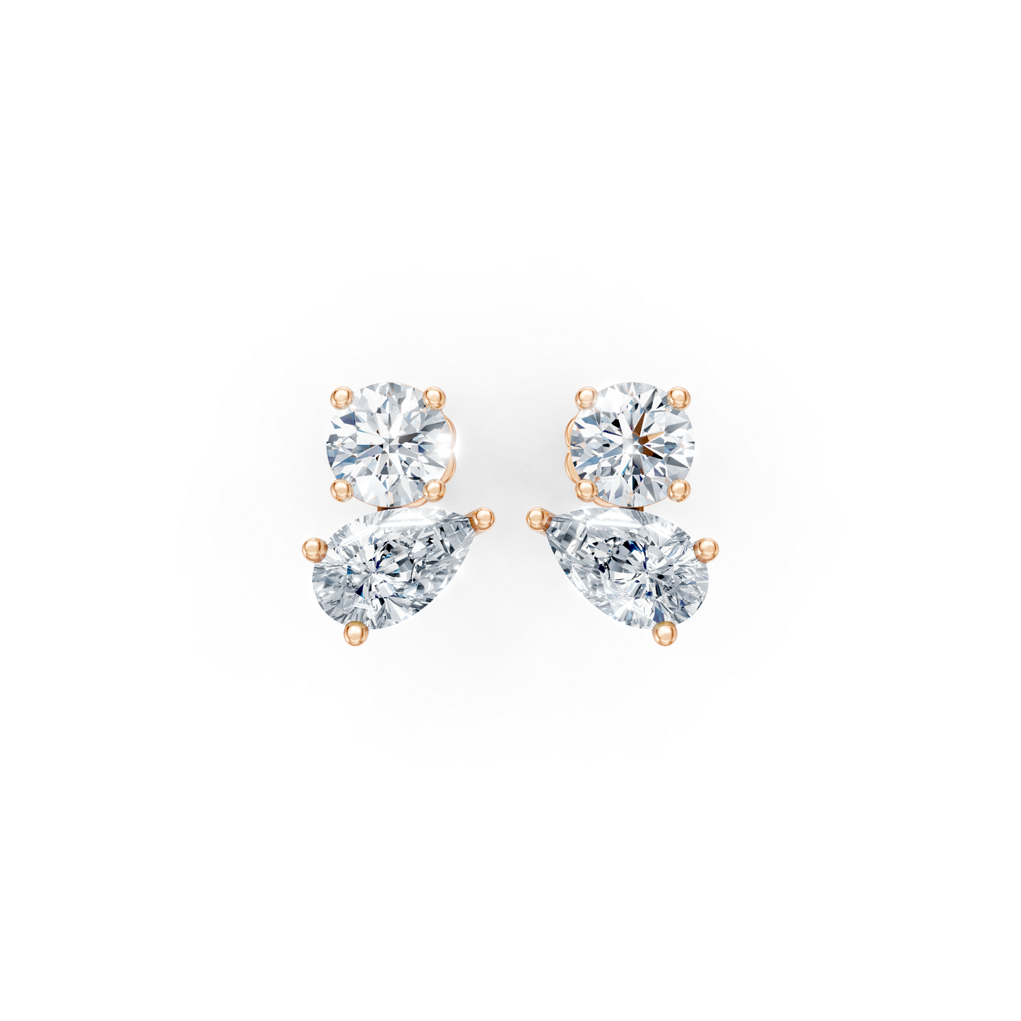 Premium Two Stone Chic Lab Diamond Earrings