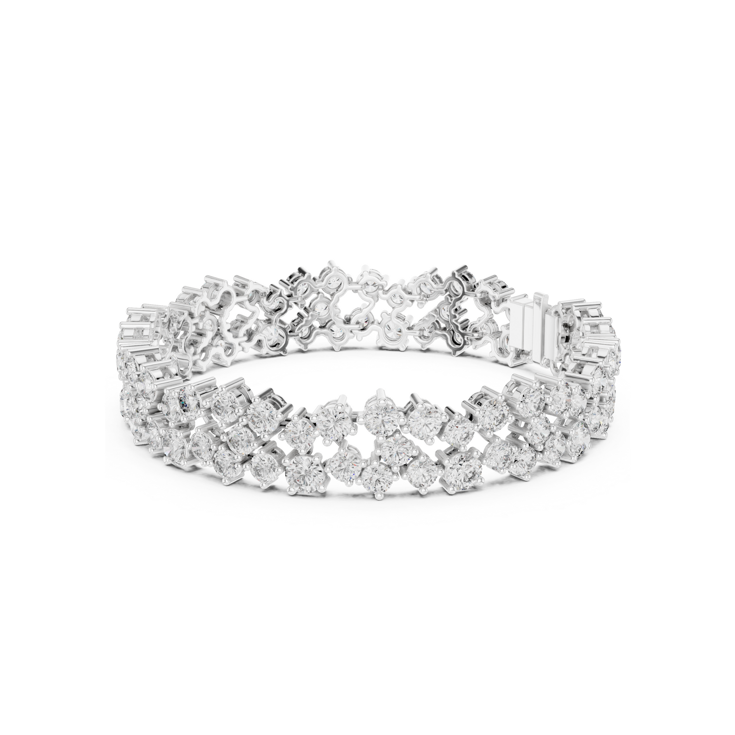Stunning Layered Spark Lab Diamond Tennis Bracelet For Gorgeous Women
