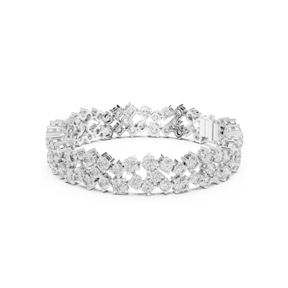 Stunning Layered Spark Lab Diamond Tennis Bracelet For Gorgeous Women