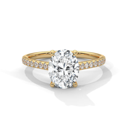 2 Carat Oval Shape Sparkling Lab Diamond Engagement Ring For Women