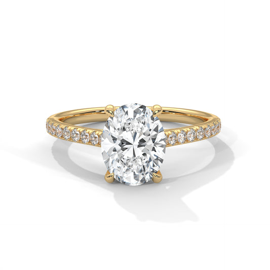2 Carat Oval Shape Sparkling Lab Diamond Engagement Ring For Women