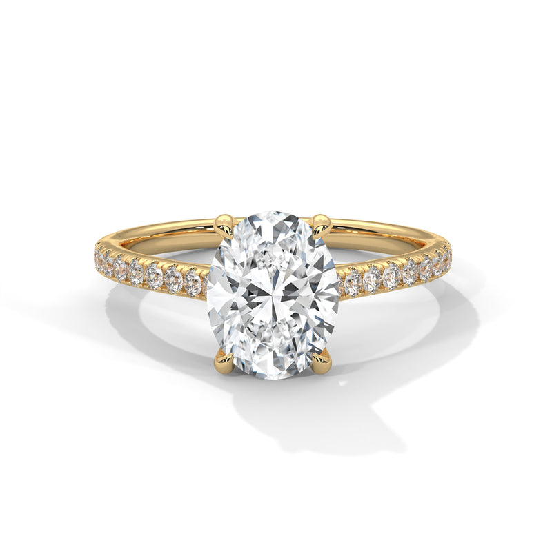 2 Carat Oval Shape Sparkling Lab Diamond Engagement Ring For Women