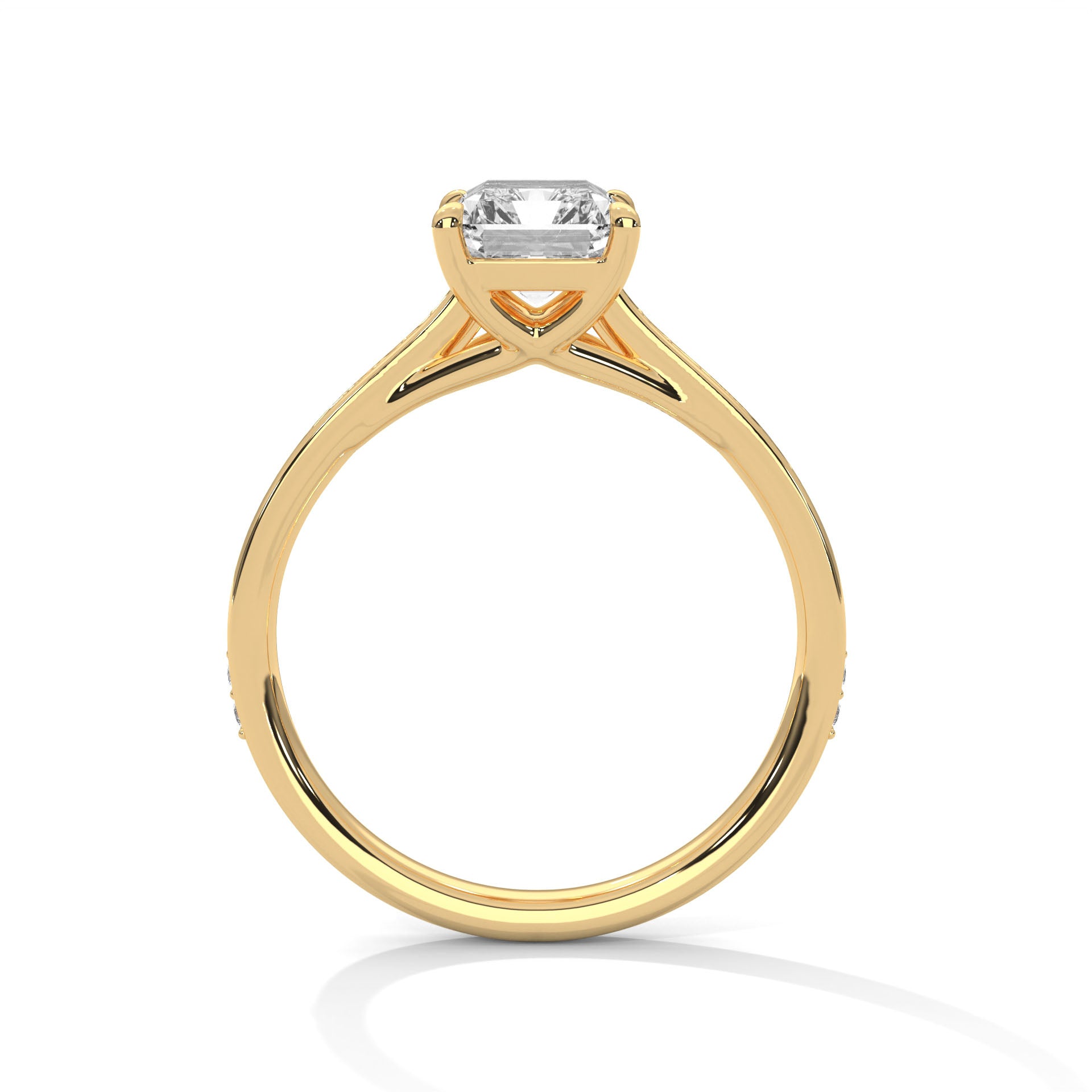 Solitaire Elongated Ring in 1.75 Carat Emerald Lab Diamond