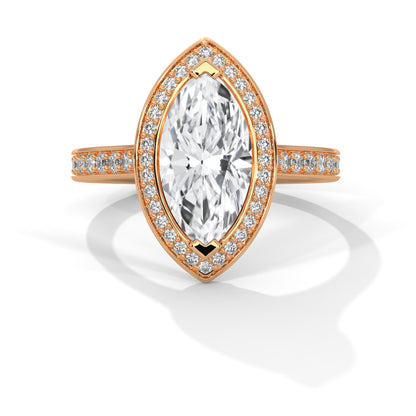 2 Carat Marquise Cut Lab Grown Diamond Sleek Ring Gifts For Special Women