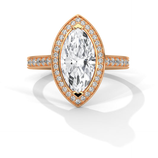 2 Carat Marquise Cut Lab Grown Diamond Sleek Ring Gifts For Special Women