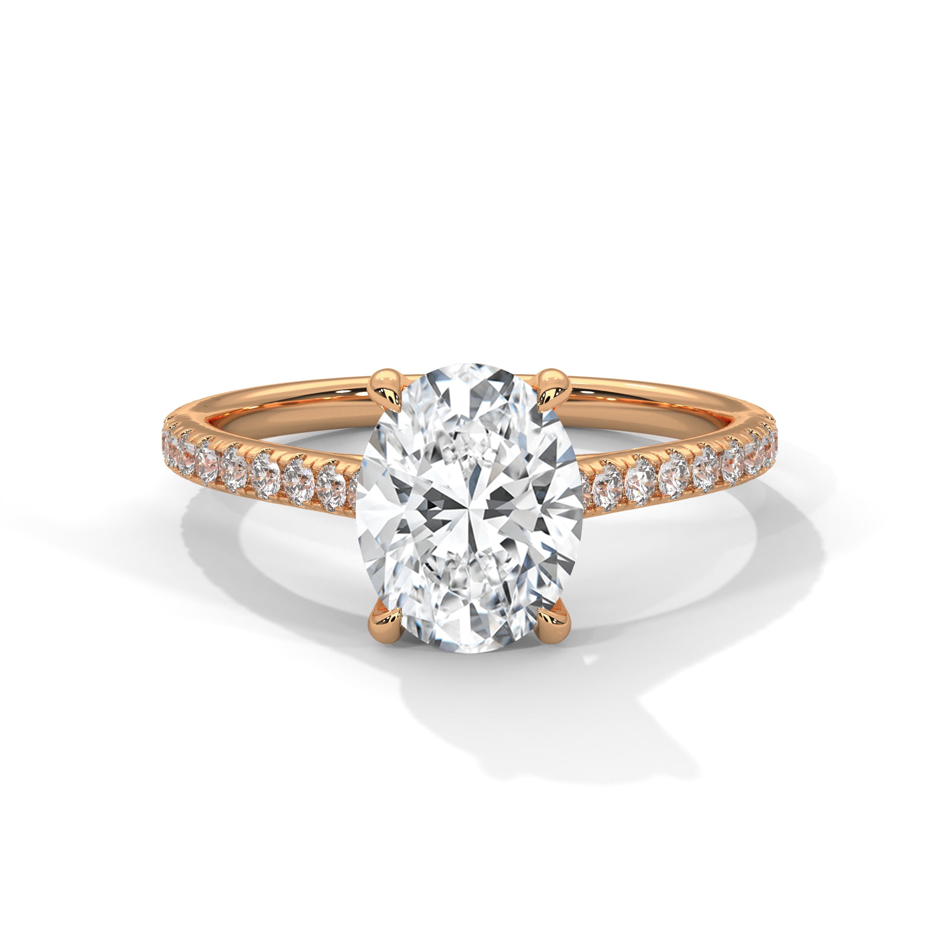 2 Carat Oval Shape Sparkling Lab Diamond Engagement Ring For Women