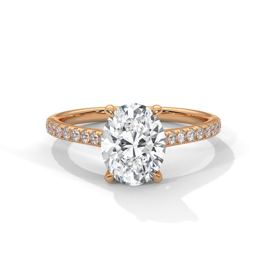 2 Carat Oval Shape Sparkling Lab Diamond Engagement Ring For Women