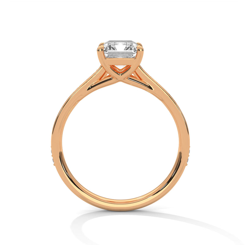 Solitaire Elongated Ring in 1.75 Carat Emerald Lab Diamond