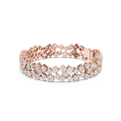 Stunning Layered Spark Lab Diamond Tennis Bracelet For Gorgeous Women