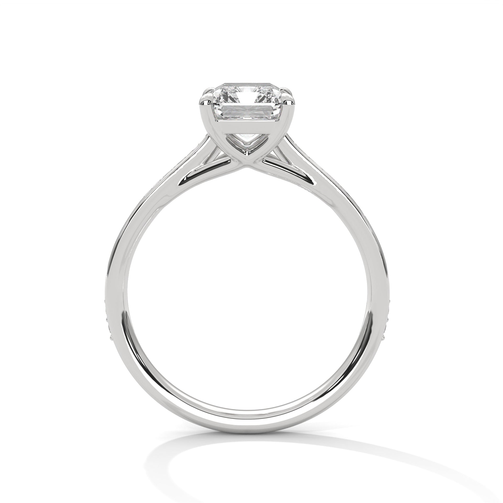 Solitaire Elongated Ring in 1.75 Carat Emerald Lab Diamond