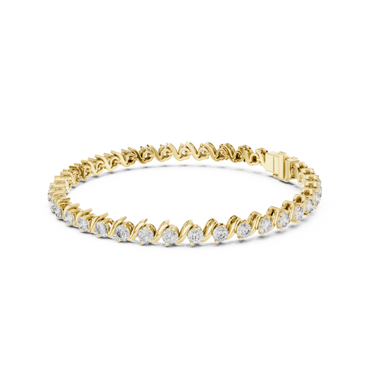 Twist of Artistic Charm Round Lab Diamond Tennis Bracelet For Women Workwear