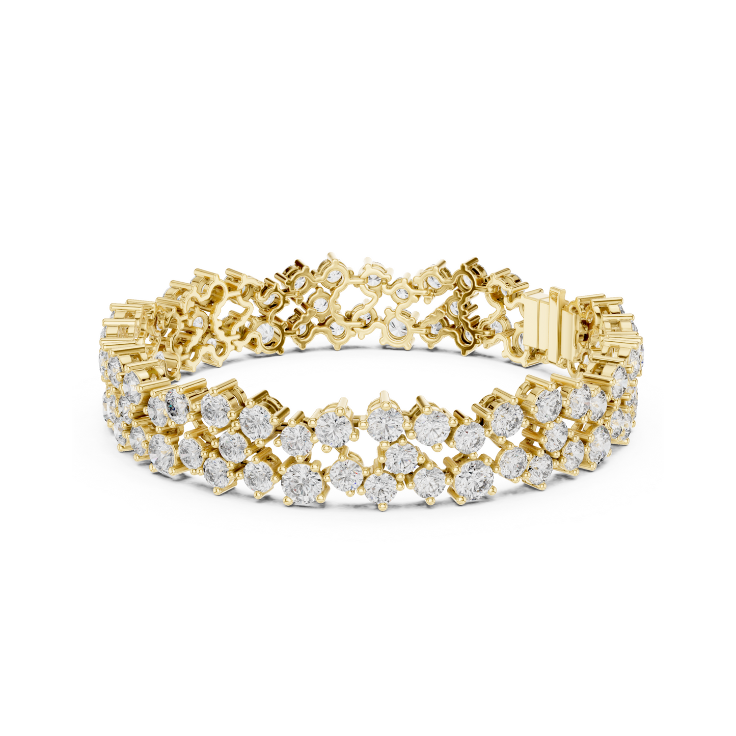 Stunning Layered Spark Lab Diamond Tennis Bracelet For Gorgeous Women