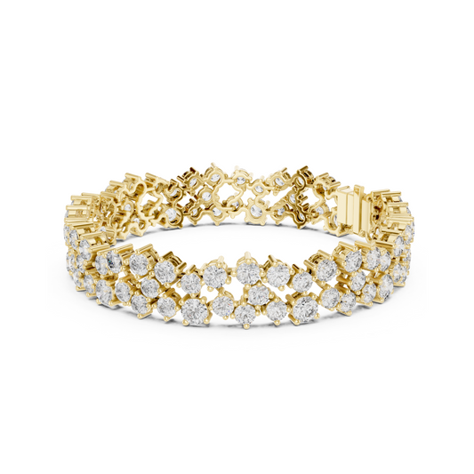 Stunning Layered Spark Lab Diamond Tennis Bracelet For Gorgeous Women