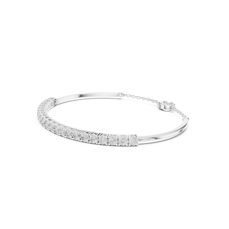 Idiom of Style And Budget Luxury Lab Diamond Tennis Bracelet With Chain For Office Wear