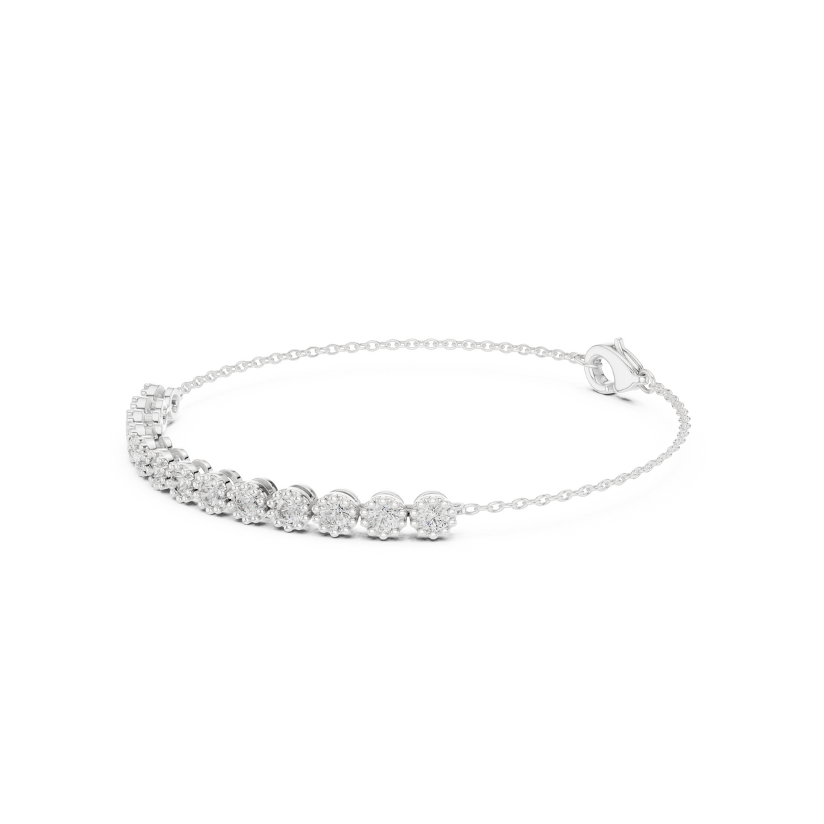 Office Chic Round Lab Diamond Tennis Chain Bracelet – Pocket-Friendly Luxury for Working Women
