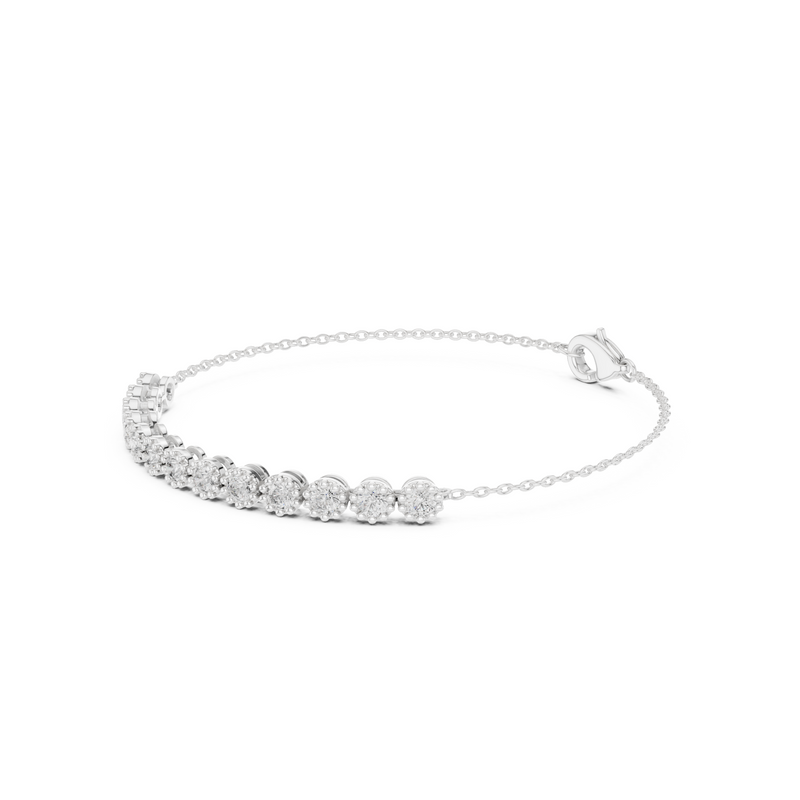 Office Chic Round Lab Diamond Tennis Chain Bracelet – Pocket-Friendly Luxury for Working Women