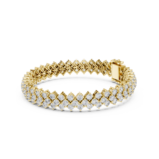 Iconic Prismatic Double Row Lab Diamond Festive Wear Tennis Bracelet for Women