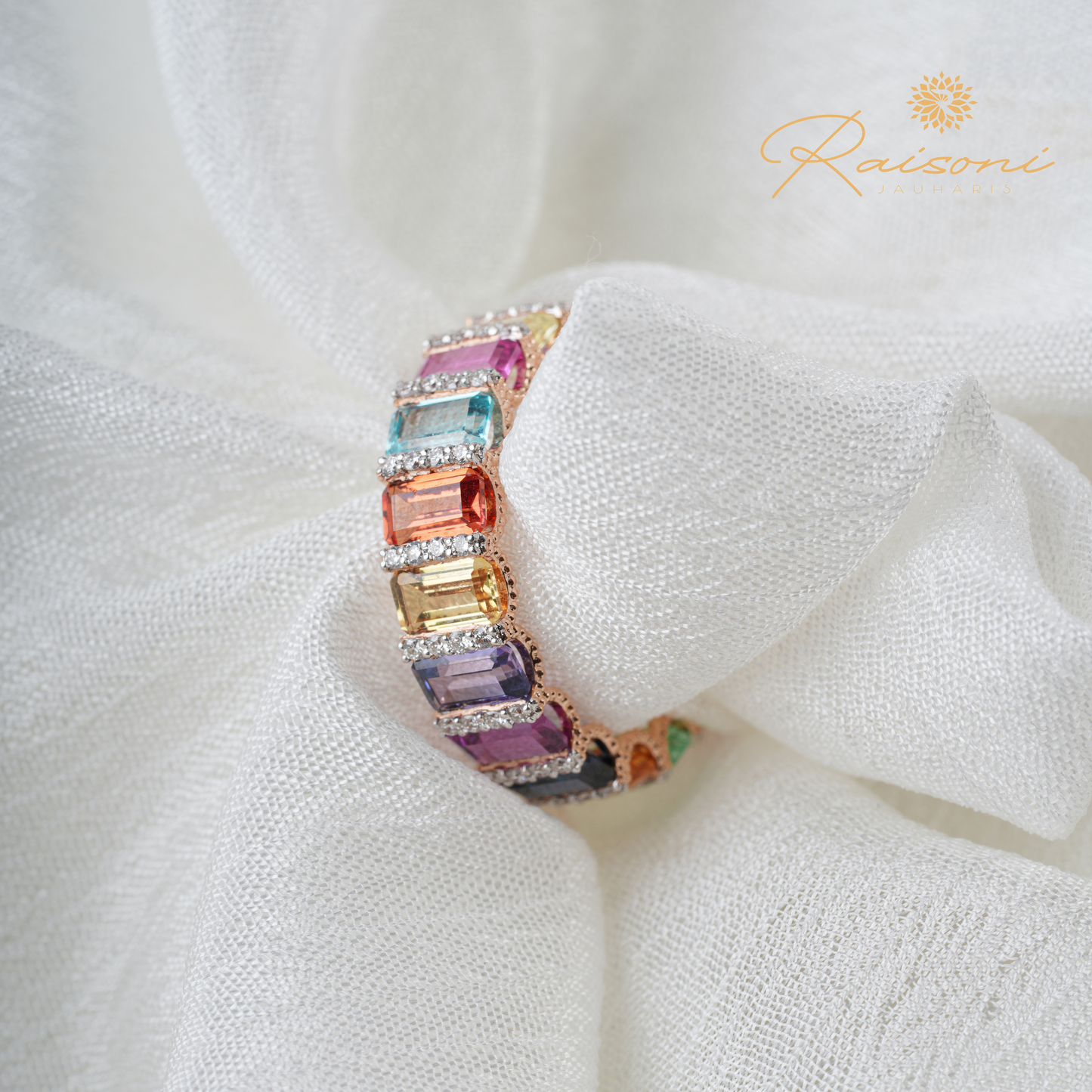 Modern Multi Color Lab Emerald Ring For Women