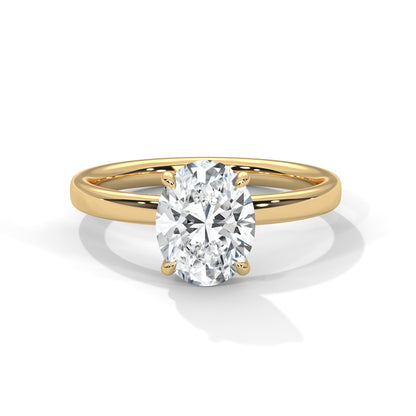Elegant Modern 1.67 Carat Oval Solitaire Lab Diamond Ring For Women