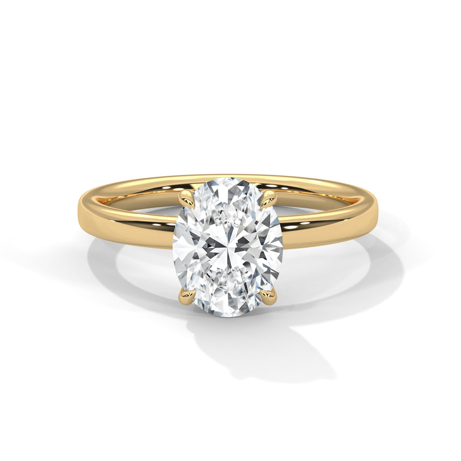 Elegant Modern 1.67 Carat Oval Solitaire Lab Diamond Ring For Women