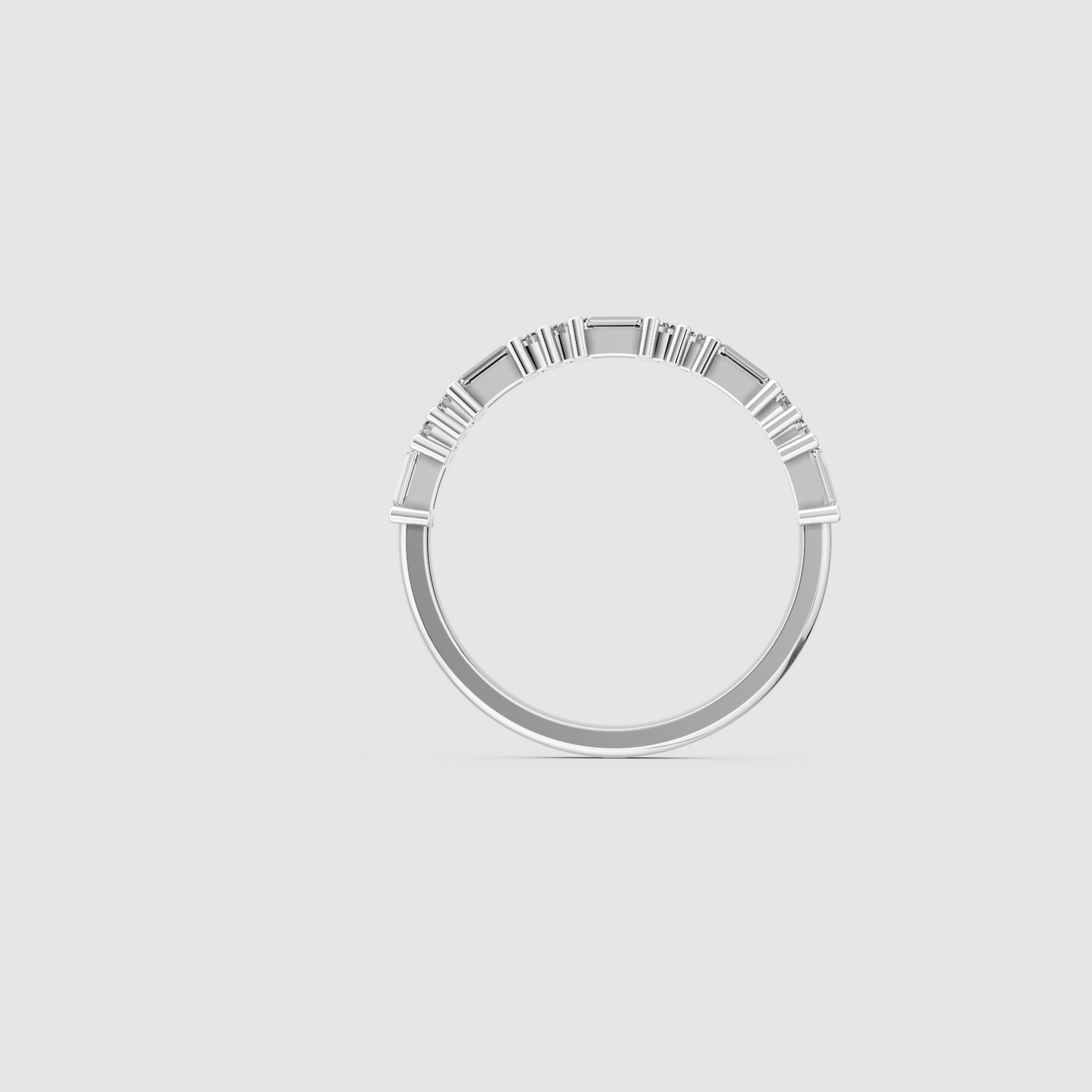 Baguette And Round Diamond Band – Lab Grown Diamond Finger Ring
