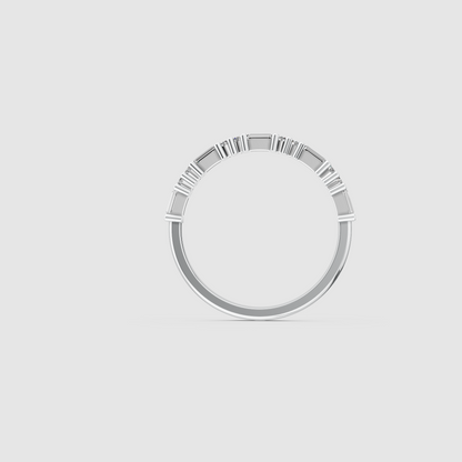 Baguette And Round Diamond Band – Lab Grown Diamond Finger Ring