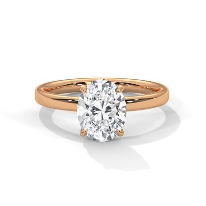 Elegant Modern 1.67 Carat Oval Solitaire Lab Diamond Ring For Women