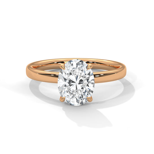 Elegant Modern 1.67 Carat Oval Solitaire Lab Diamond Ring For Women