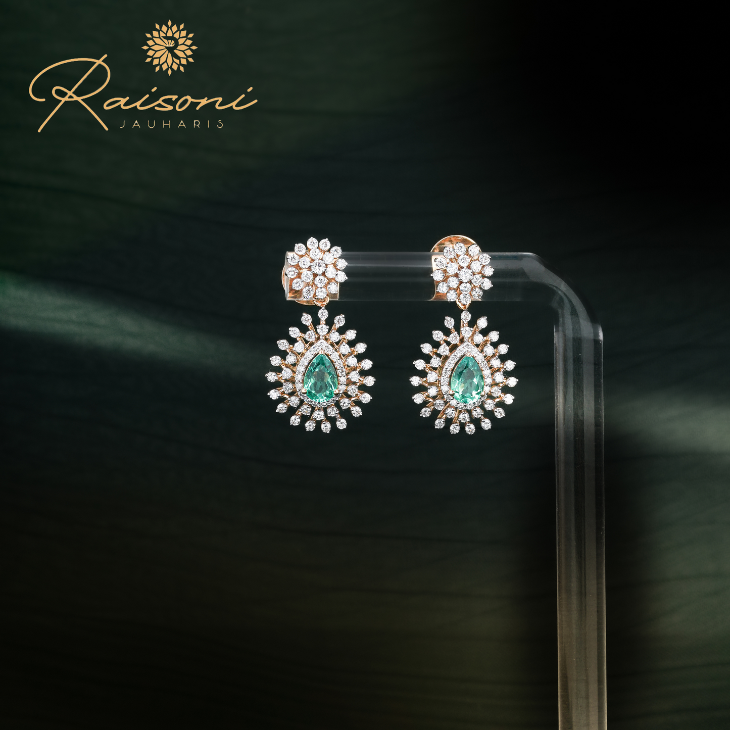 Elegant Captivating Lab Diamond Green Earring For Women