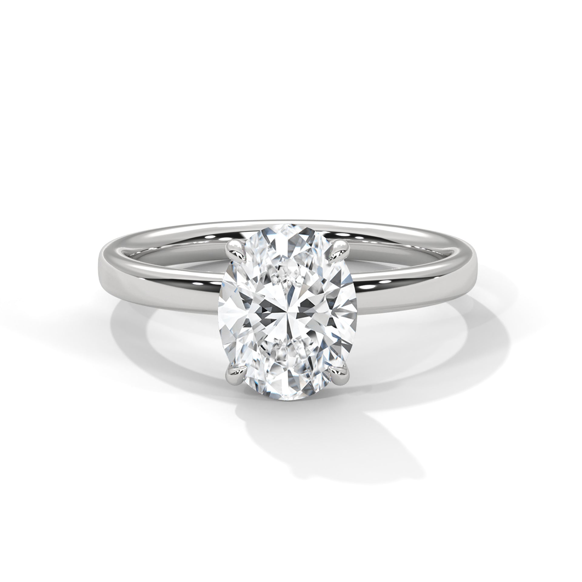 Elegant Modern 1.67 Carat Oval Solitaire Lab Diamond Ring For Women