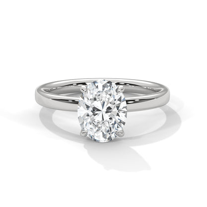 Elegant Modern 1.67 Carat Oval Solitaire Lab Diamond Ring For Women