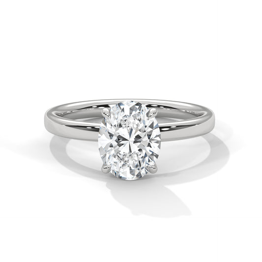 Elegant Modern 1.67 Carat Oval Solitaire Lab Diamond Ring For Women