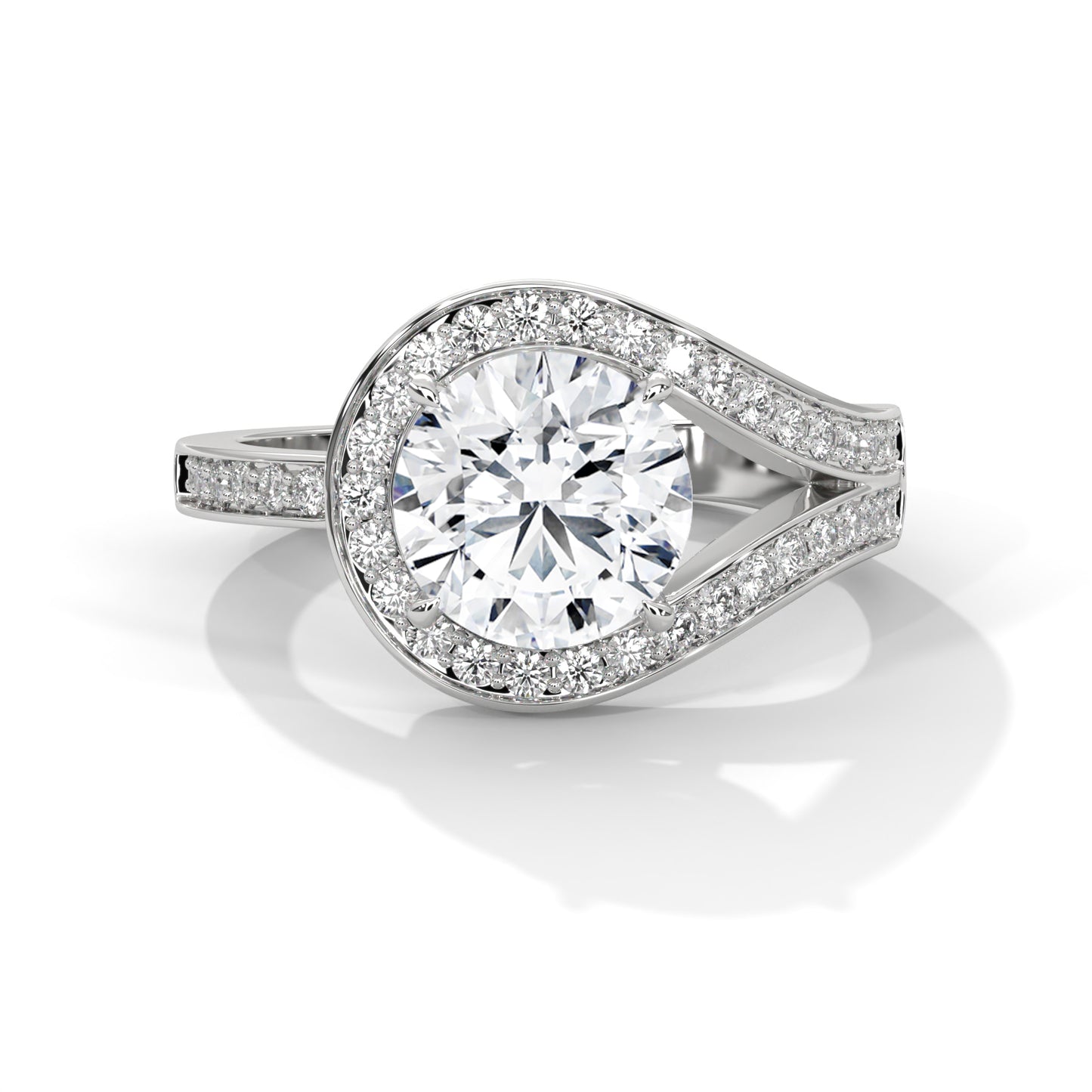 Antique Classic Round Halo Engagement Ring For Women in 2 Carat Lab Diamond