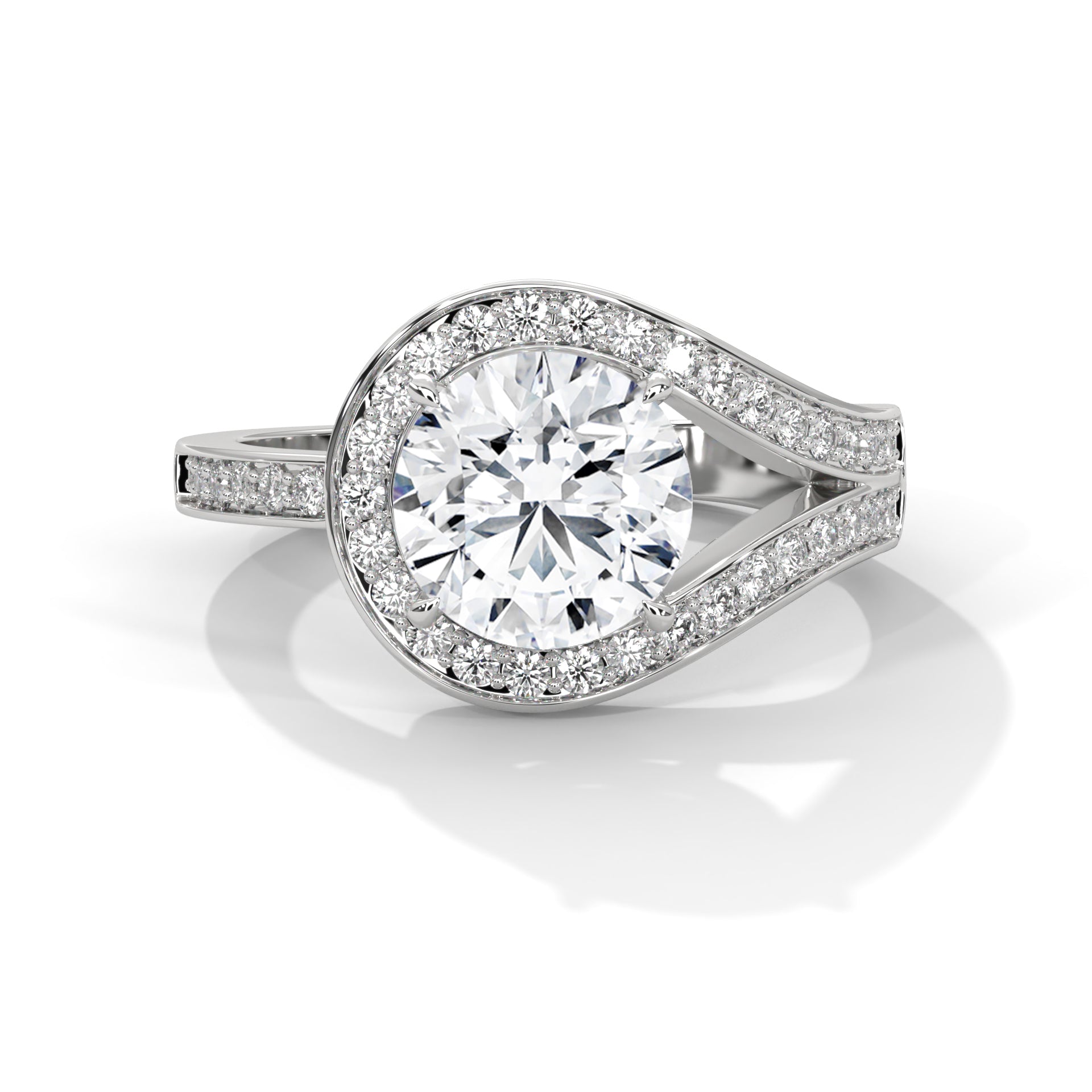 Antique Classic Round Halo Engagement Ring For Women in 2 Carat Lab Diamond
