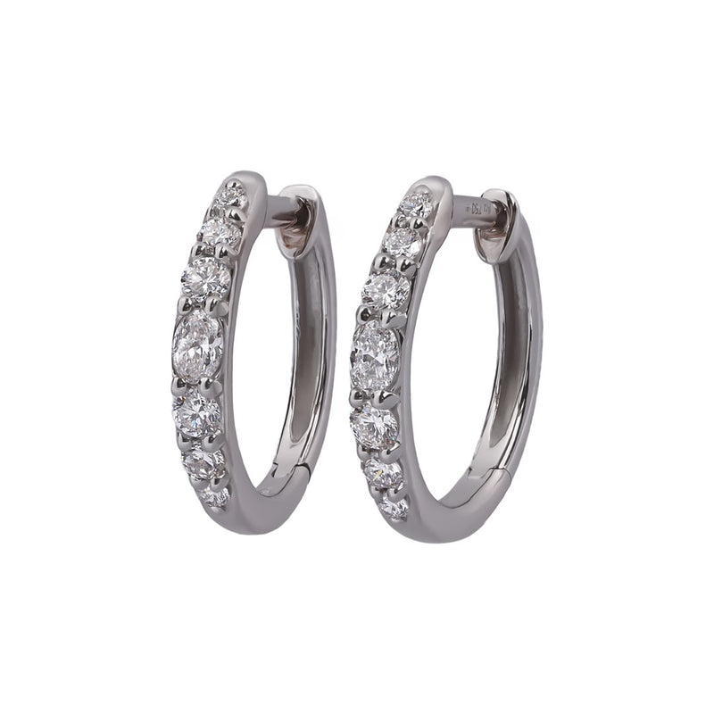 Lucent Graduated Diamond Huggie Hoops — view 2