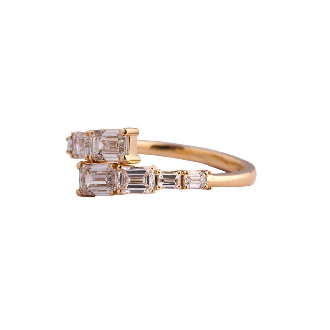 Metro Twin Emerald-Cut Bypass Ring — view 2