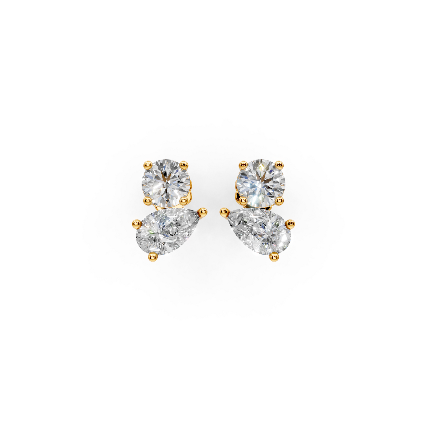 Premium Two Stone Chic Lab Diamond Earrings