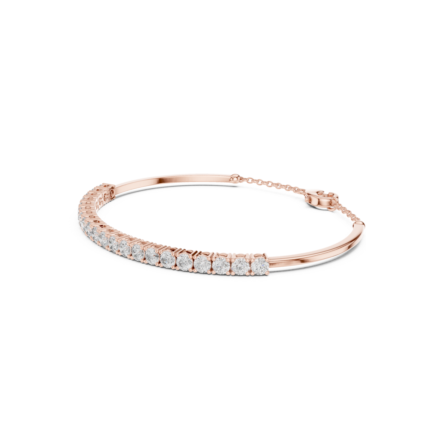 Idiom of Style And Budget Luxury Lab Diamond Tennis Bracelet With Chain For Office Wear