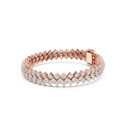 Iconic Prismatic Double Row Lab Diamond Festive Wear Tennis Bracelet for Women